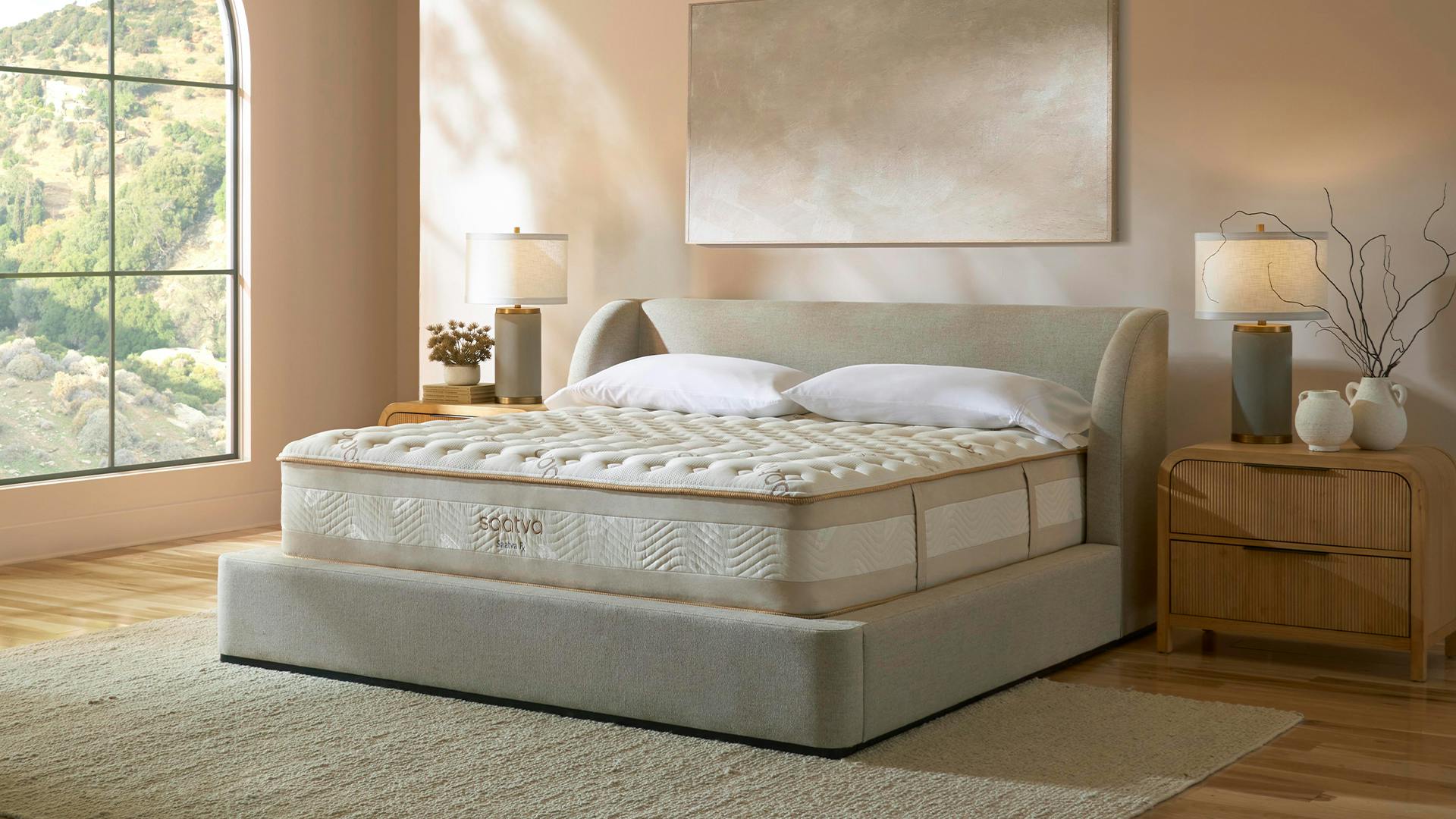 Person sleeping on Saatva